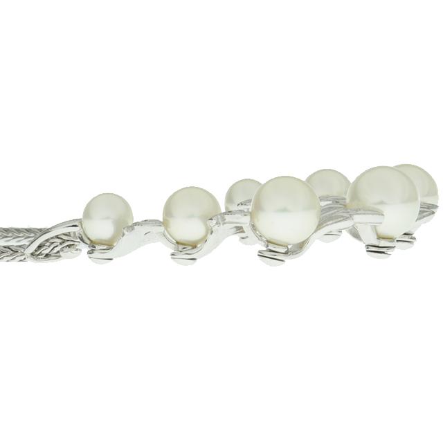 （美品）ミキモト MIKIMOTO パール ネックレス K18 WG ホワイトゴールド × パール 約5.4−7.7mm ペンダント 8851｜fujino-y-shop｜03