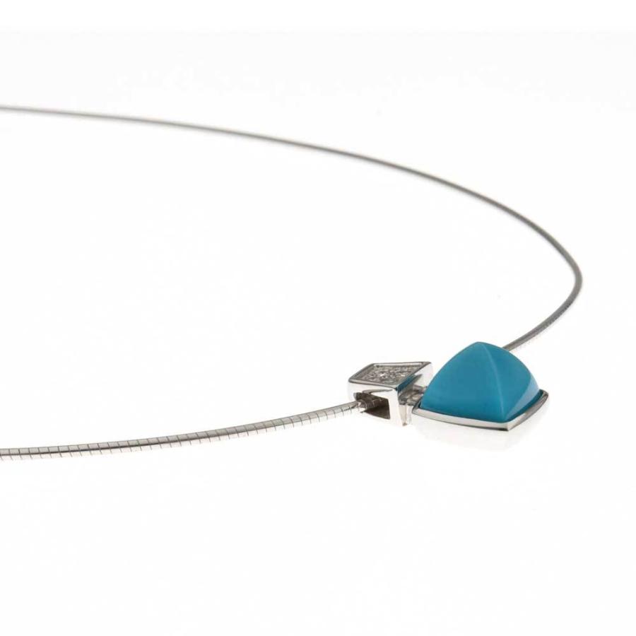 MIKIMOTO（ミキモト） ターコイズダイヤオメガネックレス K18 WG