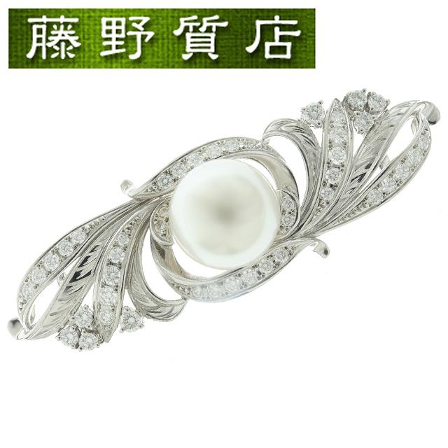 MIKIMOTO（ミキモト） パール ダイヤ 帯留め 和装小物 K18 WG × ダイヤ