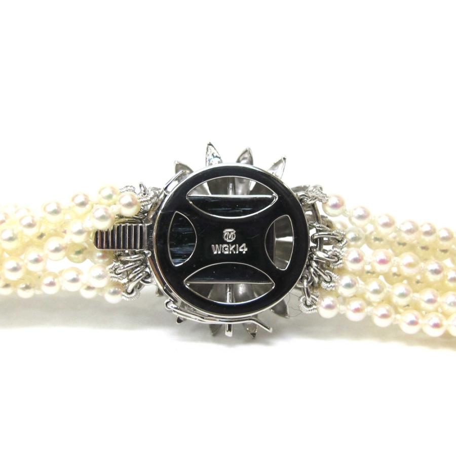 MIKIMOTO (新品仕上げ済)ミキモト 8連パールネックレス K14WG