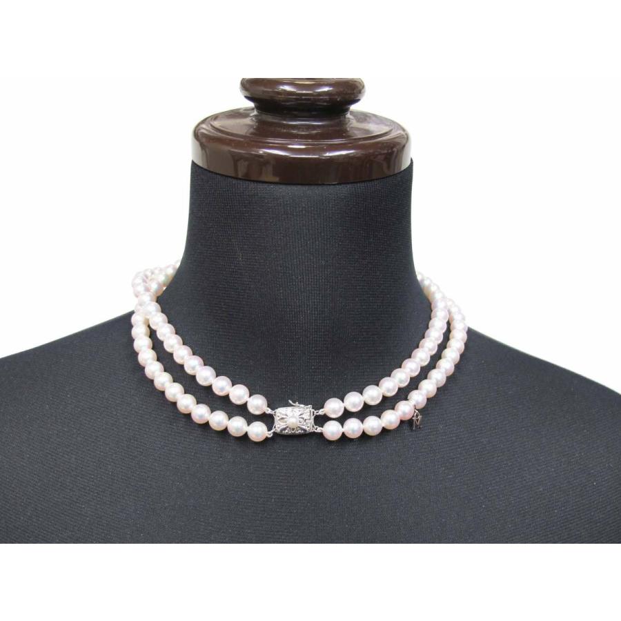 【即決値下げ可】皇室御用達　美品MIKIMOTO K18 パール2連ブレス18金 MIKIMOTO (美品)ミキモト MIKIMOTO パール2連ネックレス 39cm