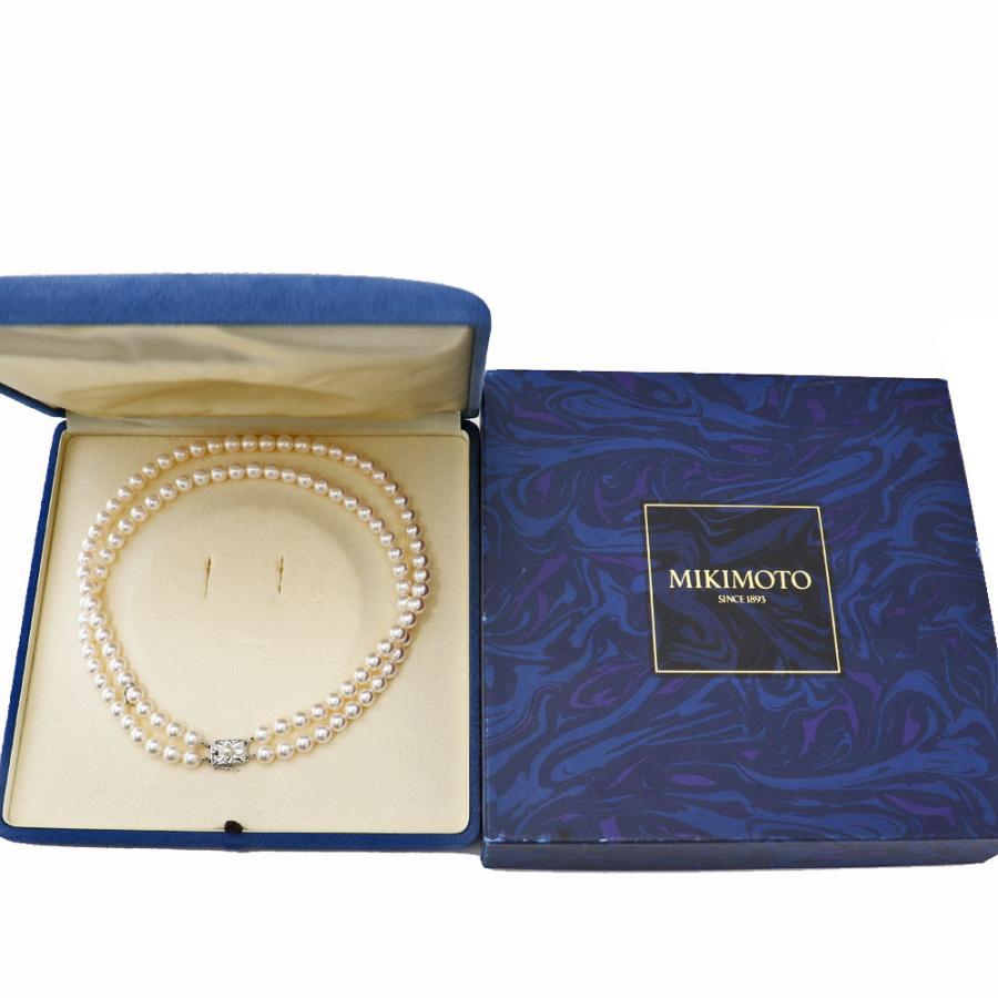 MIKIMOTO (美品)ミキモト MIKIMOTO パール2連ネックレス 39cm