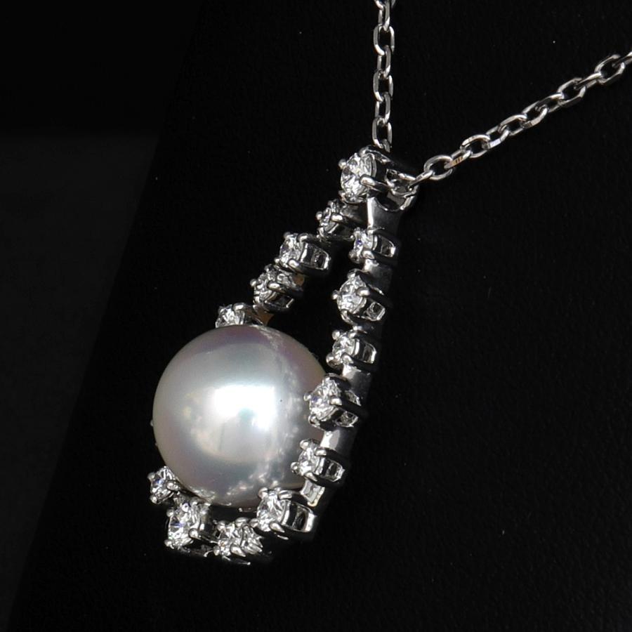 MIKIMOTO ミキモト パールダイヤネックレス(約9.2mm玉) K18