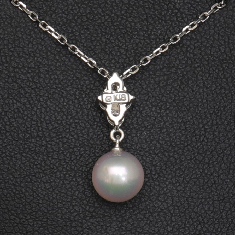 美品)ミキモト MIKIMOTO パールネックレス K18ホワイトゴールド ...