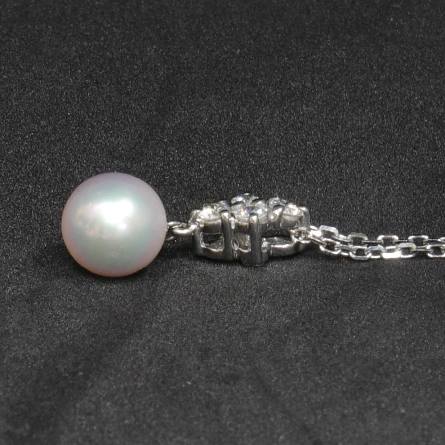 美品)ミキモト MIKIMOTO パールネックレス K18ホワイトゴールド ...