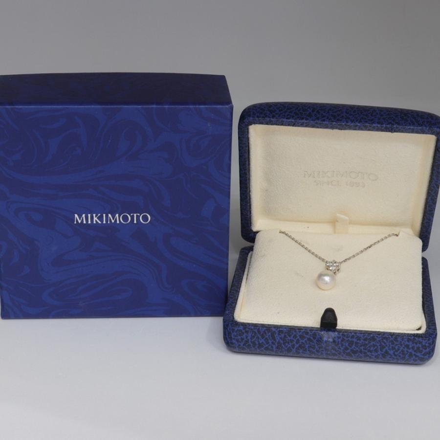 美品)ミキモト MIKIMOTO パールネックレス K18ホワイトゴールド ...