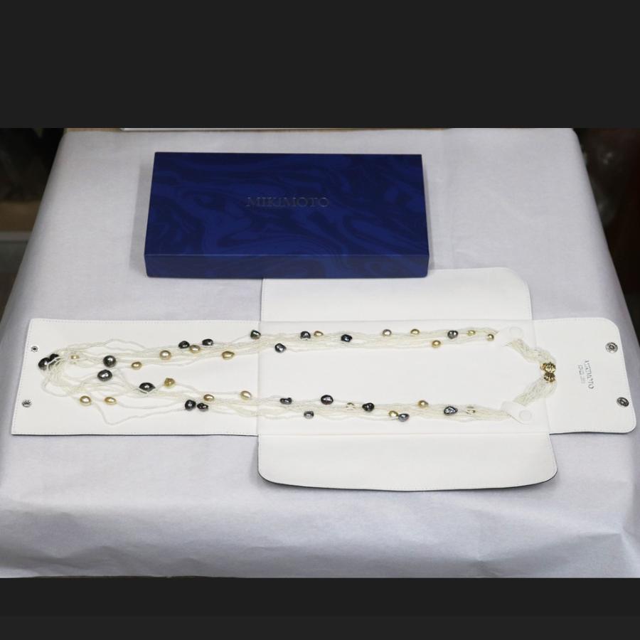MIKIMOTO ミキモト 8連パールネックレス ケシ珠＆バロックパール