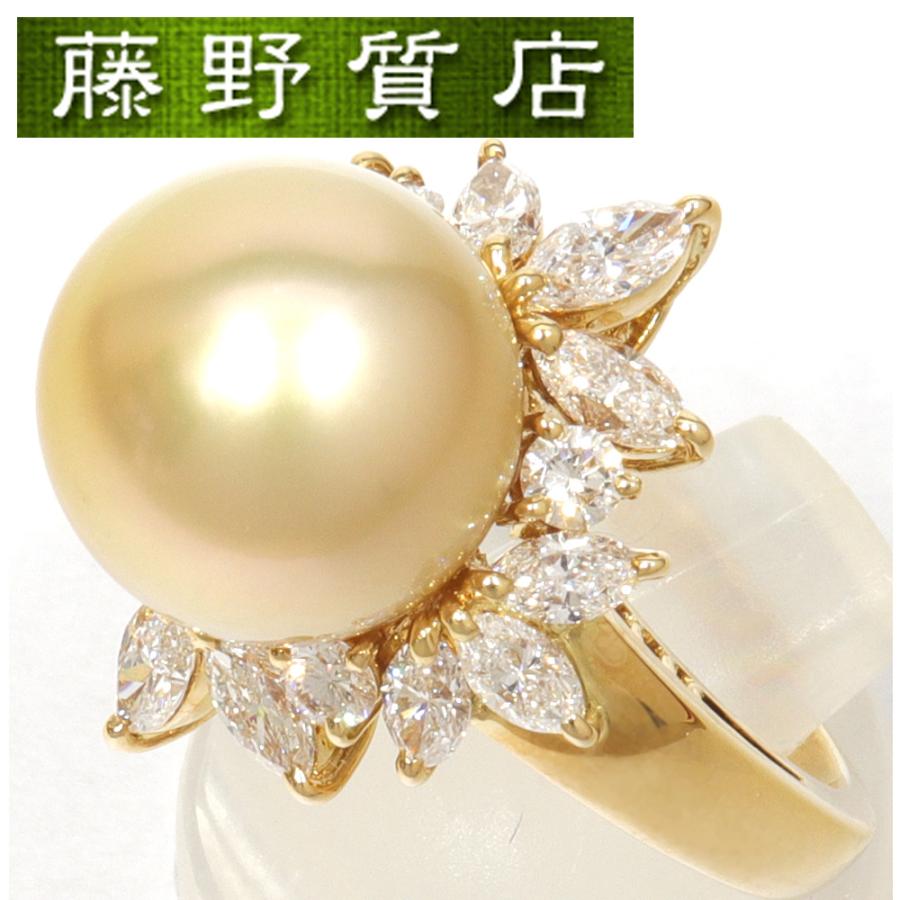 新品仕上げ済) 希少 ミキモト MIKIMOTO ゴールデン パール ダイヤ