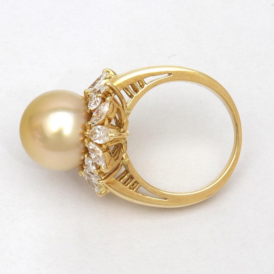 新品仕上げ済) 希少 ミキモト MIKIMOTO ゴールデン パール ダイヤ