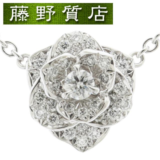 ピアジェ ローズ (新品仕上げ済) PIAGET ダイヤ ネックレス K18 WG