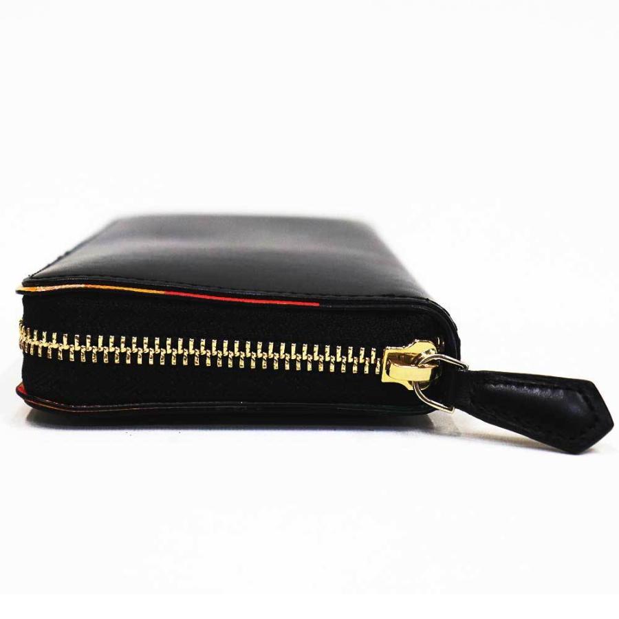 新品未使用 ポールスミス 長財布 アーティストストライプ ラウンドジップ 黒本革 Paul Smith (新品)ポールスミス ラウンドファスナー 長財布