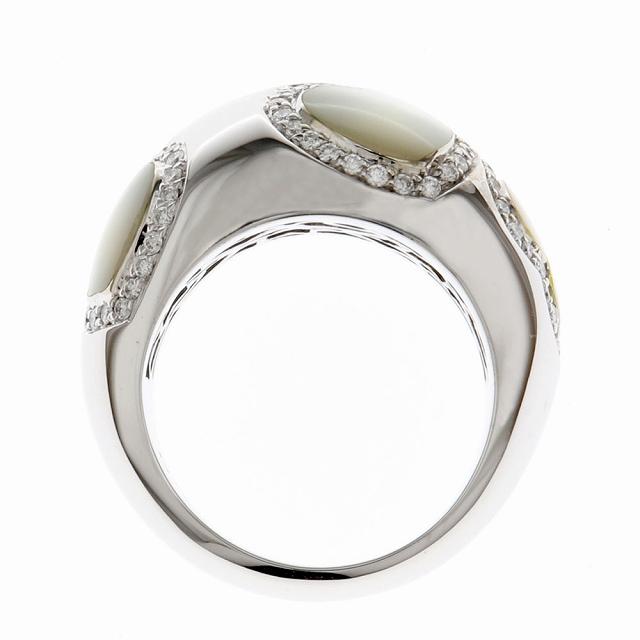 （新品仕上げ済）ポンテヴェキオ Ponte Vecchio ハート リング 指輪 約11.5号 K18 WG × ダイヤモンド × シェル 8655｜fujino-y-shop｜05