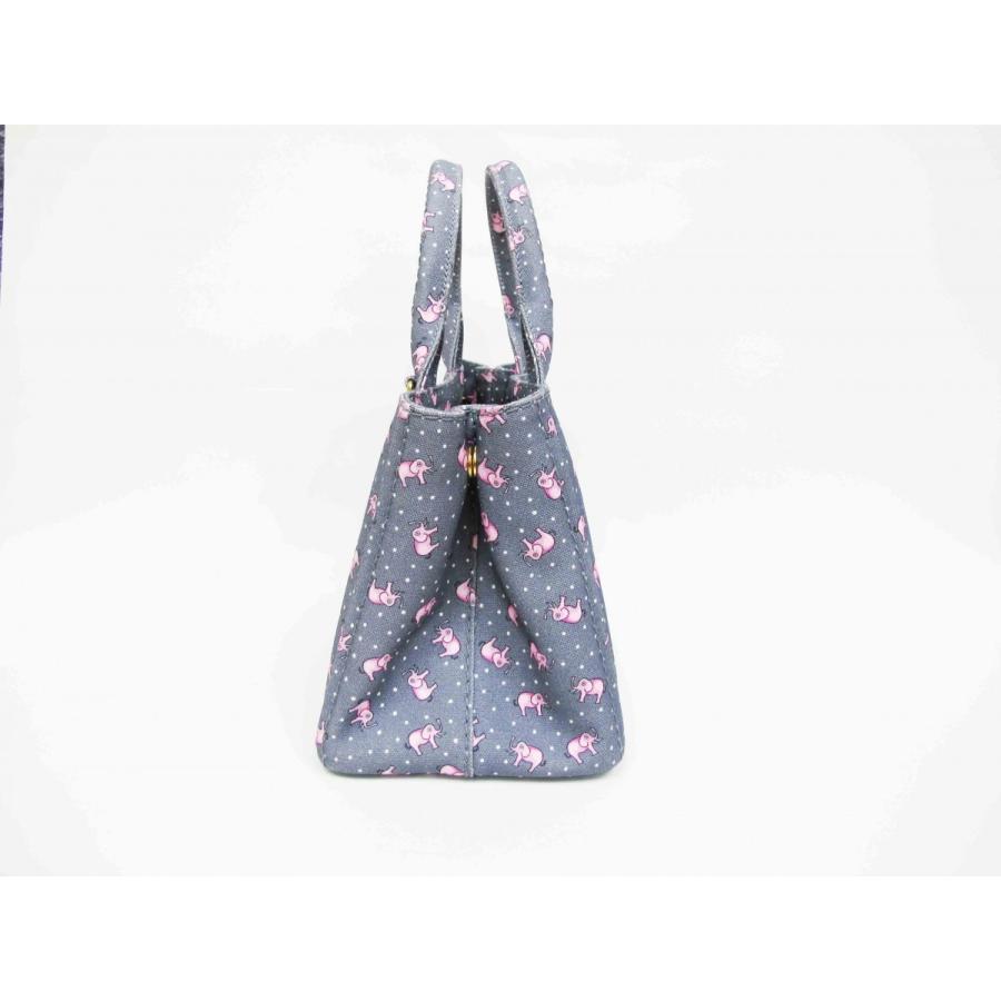 CANAPA プラダ PRADA 未使用 カナパミニ2wayトート ゾウさん柄 グレー