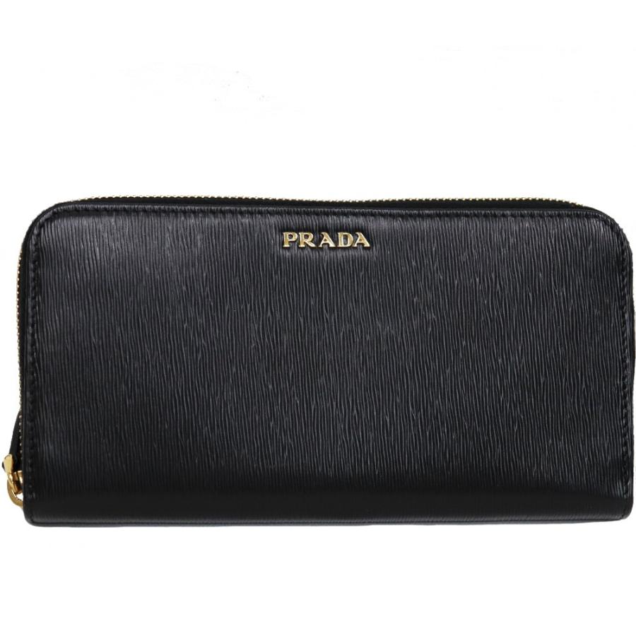 PRADA 【未使用】プラダ ラウンドファスナー長財布 レザー 黒 PRADA 【未使用】プラダ ラウンドファスナー長財布 レザー 黒