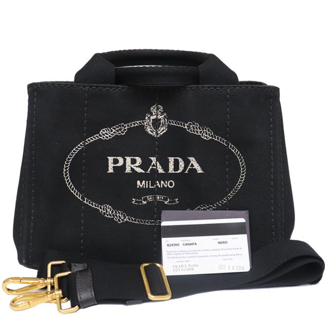 CANAPA プラダ PRADA カナパ 2way バッグ B2439G 黒 キャンバス CANAPA プラダ PRADA カナパ 2way バッグ B2439G 黒 キャンバス