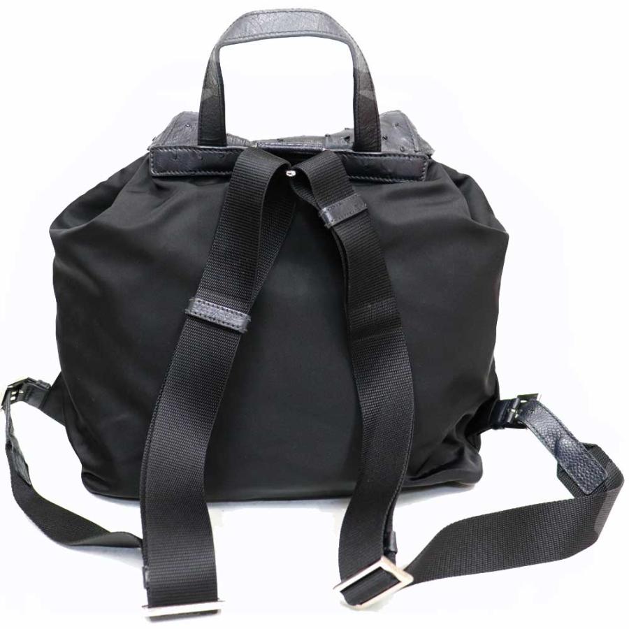 プラダ PRADA バックパック リュック 黒 NERO ナイロン オーストリッチ プラダ PRADA バックパック リュック 黒 NERO ナイロン オーストリッチ