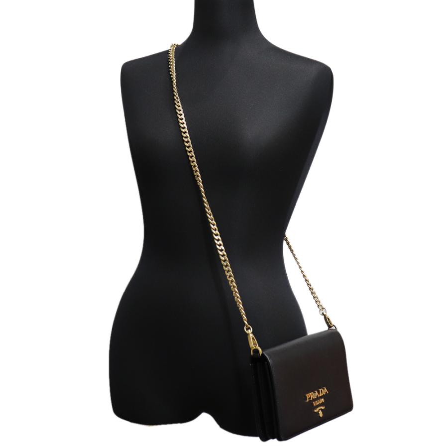 PRADA プラダ チェーンウォレット 財布 サフィアーノ 黒 NERO PRADA プラダ チェーンウォレット 財布 サフィアーノ 黒 NERO