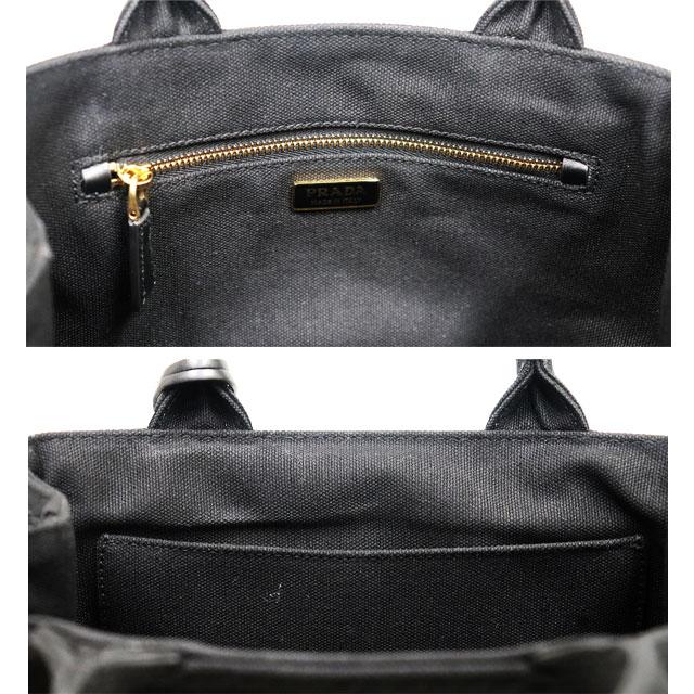 PRADA　カナパ　ハンドバック　肩掛け　キャンバス　黒　デカロゴ　A4可 PRADA カナパ ハンドバック 肩掛け キャンバス 黒 デカロゴ A4可