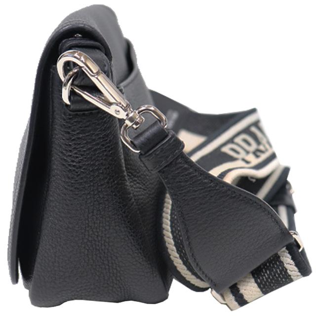 PRADA プラダ 斜め掛け ショルダーバッグ 型押しレザー 黒 PRADA プラダ 斜め掛け ショルダーバッグ 型押しレザー 黒