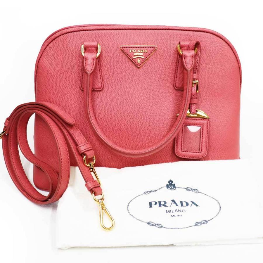 美品 PRADA プラダ ロゴ金具 レザー ハンド ワンショルダー バッグ 肩掛け ピンク レディース a6562 PRADA（プラダ） 中古 ショルダーバッグ レディース ブランド PRADA