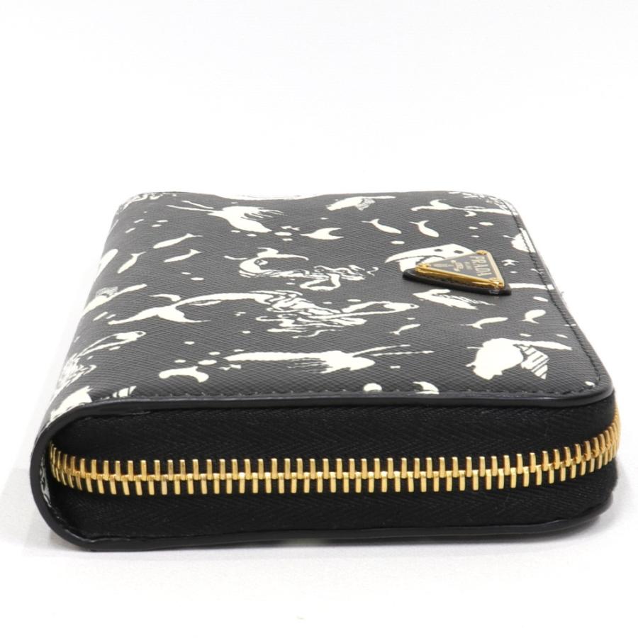 PRADA (美品)プラダ ラウンドファスナー長財布 マーメイド柄 PRADA (美品)プラダ ラウンドファスナー長財布 マーメイド柄