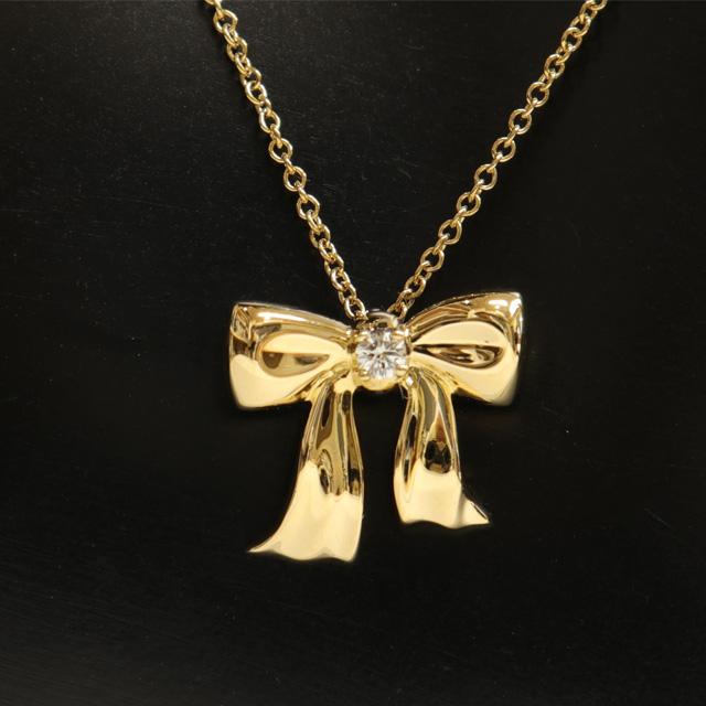 Tiffany & Co. ゴールド リボンネックレス TIFFANY&Co. ティファニー リボン ネックレス 18金 K18ゴールド
