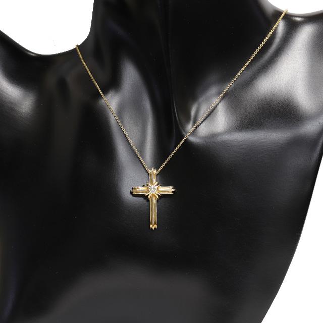 【新品仕上げ済】ティファニー ダイヤ クロスネックレス 5827 新品仕上げ済】ティファニー ダイヤ クロスネックレス 5827