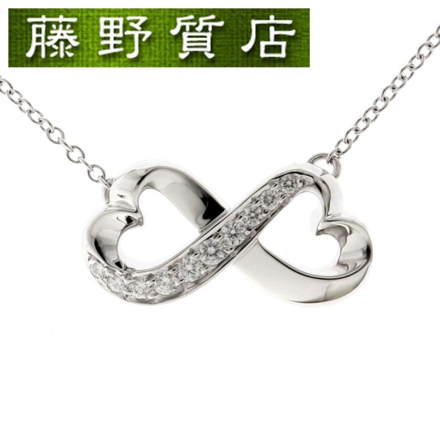 tiffanyダブルラヴィングハートk18ダイヤネックレス-