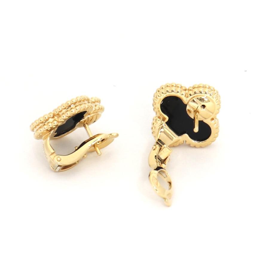 【新品】ヴァンクリ オニキス ピアス スウィート アルハンブラ ピアス 18K イエローゴールド
