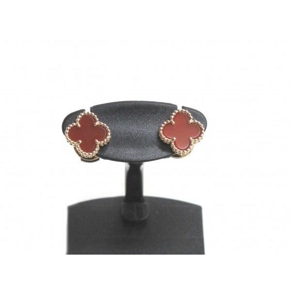 美品 ヴァンクリーフ&アーペル スウィート アルハンブラ ピアス カーネリアン Van Cleef ＆ Arpels ヴァンクリーフ スウィートアルハンブラ