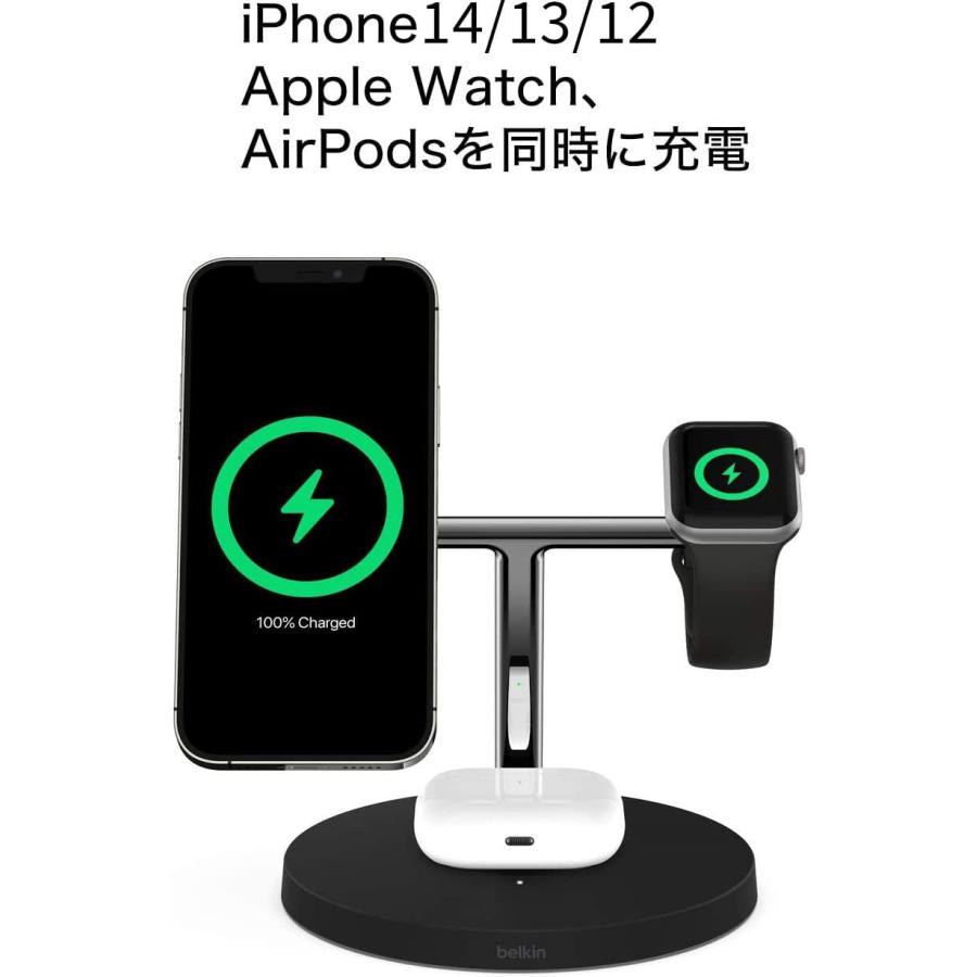 Belkin Belkin ベルキン 3 in 1 MagSafe充電器 最大15W高速充電 Belkin Belkin ベルキン 3 in 1 MagSafe充電器 最大15W高速充電