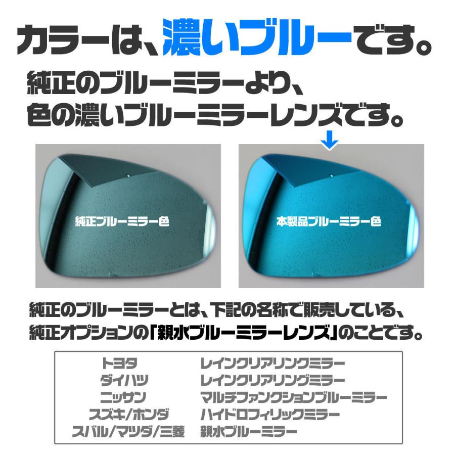 納期2週間 親水 ブルーミラーレンズ ワイド ハイゼットトラック S500P/S510P 後期 電動格納ミラー専用 【エフジェイミラー】貼付タイプ R600広角 左右セット｜fujiplanstore｜03