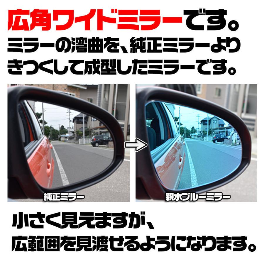 納期2週間 親水 ブルーミラーレンズ ワイド スズキ アルト HA37S用