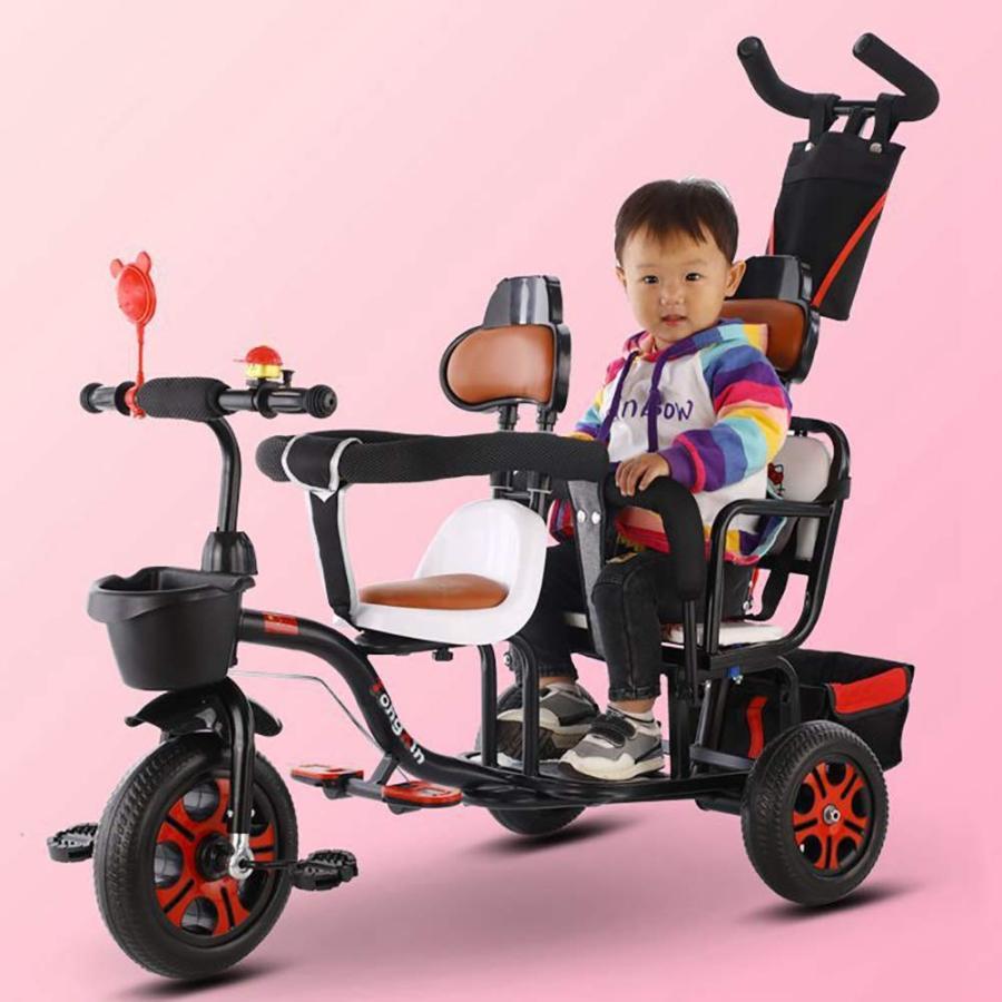 子供時代 ダブル子供用三輪車 3つの車輪が付いている対面トロリー 1?6歳用ペダル自転車 2人乗りカート 取り外し可能なプッシュハンドル -アウトドアスポーツ Col 子供時代 ダブル子供用三輪車 3つの車輪が付いている対面トロリー 6歳用ペダル自転車 2人乗りカート 取り外し可能なプッシュハンドル アウトドアスポーツ Col