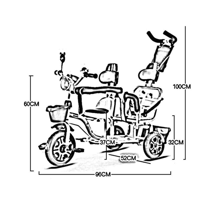 子供時代 ダブル子供用三輪車 3つの車輪が付いている対面トロリー 1?6歳用ペダル自転車 2人乗りカート 取り外し可能なプッシュハンドル -アウトドアスポーツ Col 子供時代 ダブル子供用三輪車 3つの車輪が付いている対面トロリー 6歳用ペダル自転車 2人乗りカート 取り外し可能なプッシュハンドル アウトドアスポーツ Col
