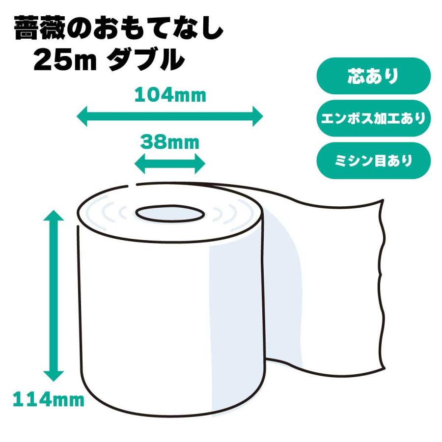 春日製紙工業 まとめ買い【薔薇のおもてなしピンク 25mダブル 12ロール