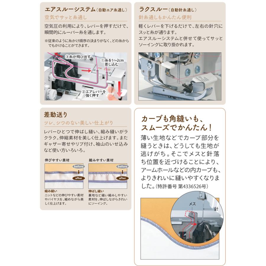 baby lock ベビーロック 衣縫人 「BL-501」bl501 2本針4本糸ロックミシン エアスルーシステムの画像