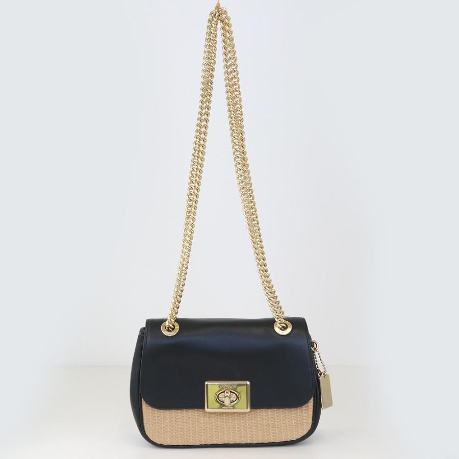 COACH（コーチ） ストロー レザー チェーン ショルダー バッグ B1977 