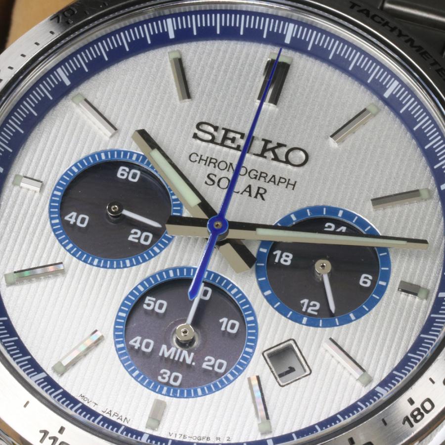 【美品】SEIKO セイコー ソーラー クロノグラフ V175-0FA0 稼働品 SEIKO（セイコー） V175-0FA0 ソーラー クロノグラフ 腕時計 （質屋 藤