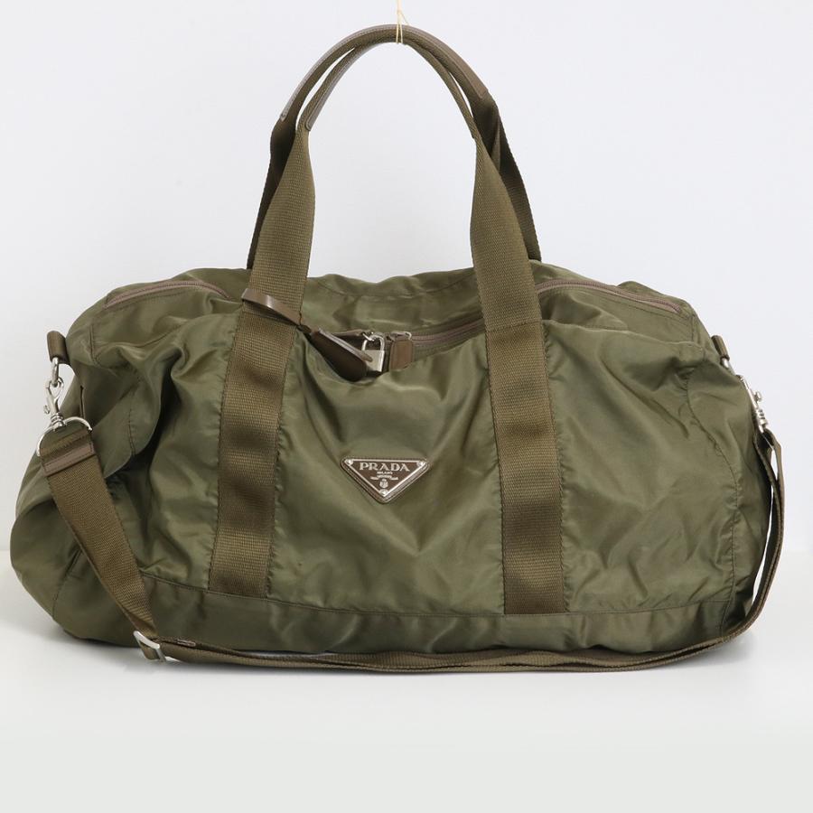 PRADA（プラダ） 50cm ナイロン ボストンバッグ カーキ （質屋 藤千