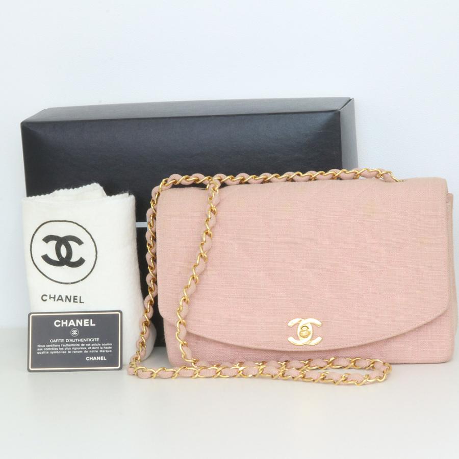 キャンバス CHANEL シャネル マトラッセ 25 ダイアナ ピンク チェーン 