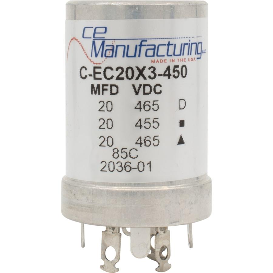 コンデンサ Capacitor - CE Mfg., 450V, 20/20/20uF, Electrolytic