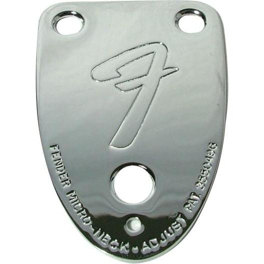 ネックプレート Neck Plate - Fender, Chrome 3-Bolt 70s F Style [送料170円から 同梱可]｜fujishima-ctm-gtr