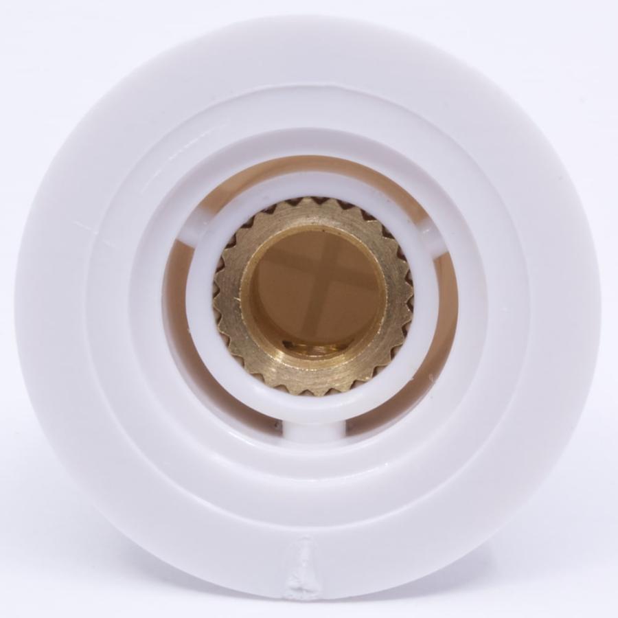 ノブ Knob - Plastic, Set Screw, Skirted w/ Arrow, 1.12'' Diameter, White (25) [送料200円から 同梱可]_1