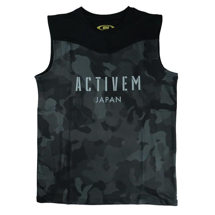 アクティムーブ　迷彩柄 アンダーシャツ XL ノースリーブ アクティブームジャパン ノースリーブシャツ カモ柄 ActiveM JAPAN