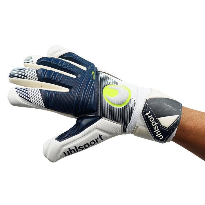 パワーライン|ホライズン|スーパーソフト|ハーフネガティブ　ホワイト×ネイビー　【Uhlsport|ウールシュポルト】サッカーフットサルゴールキーパーグローブ1011308-02 ウールシュポルト ホライズン スーパーソフト ハーフネガティブ