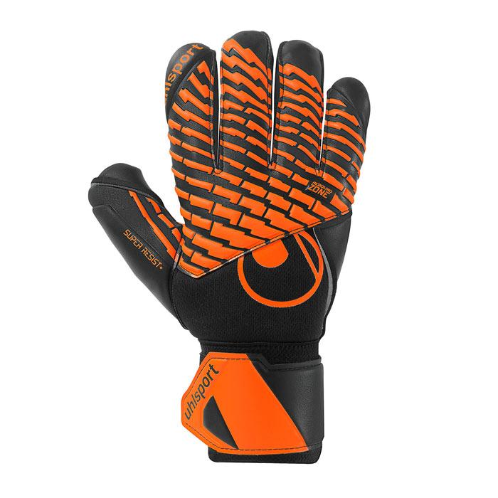 ウールシュポルト スーパーレジスト ハーフネガティブ uhlsport サッカー キーパーグローブ キーパー手袋 ゴールキーパー ブラック×フローオレンジ(1011388-01)_5