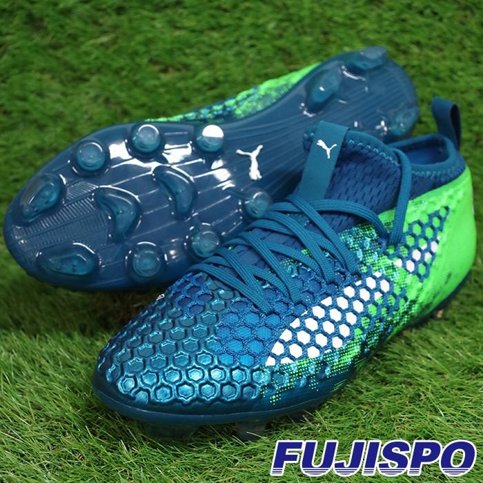 フューチャー 18.2 NETFIT HG プーマ(puma) サッカースパイク ディープラグーン×プーマホワイト×グリーンゲッコ (104900-02)｜fujispo