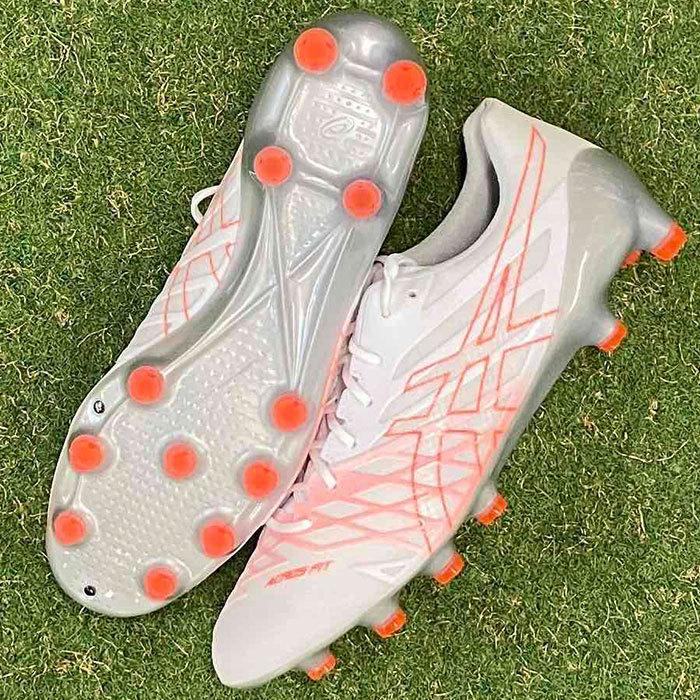 DSライト ホワイト×フラッシュコーラル アシックス DSライト ACROS asics 【サッカー・フットサル】 シューズ