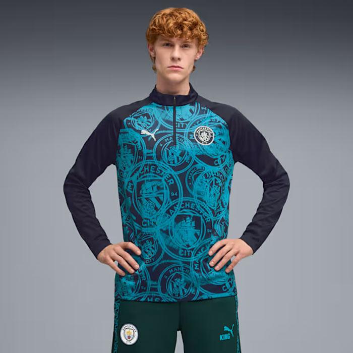 マンチェスターシティ　プーマ　トレーニングトップ　Lサイズ新品　激レア プーマ マンチェスターシティ FC 1/4 ジップトップ PUMA サッカー